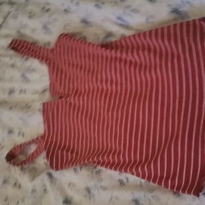 V neck lettuce trim tank top.